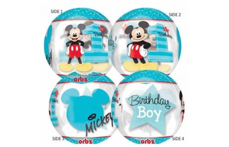 Μπαλόνι Orbz Mickey 1st birthday 15” x 16” (38 cm x 40 cm)