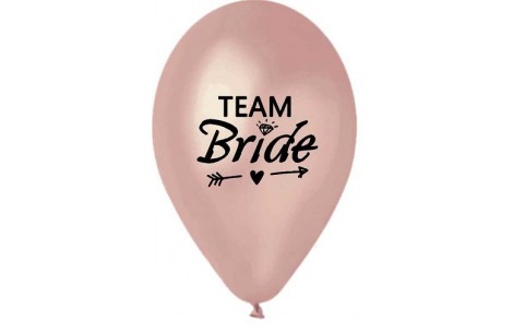 Μπαλόνια Latex 13” 'Team Bride' Pοζ Xρυσό