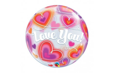 Μπαλόνι Bubble 22in Love You Doodle Hearts (56 cm)