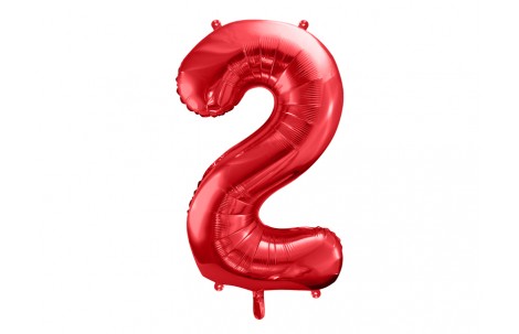 Μπαλόνι Foil Μεγάλο 34’’ Νούμερο 2 Κόκκινο / 86 εκ