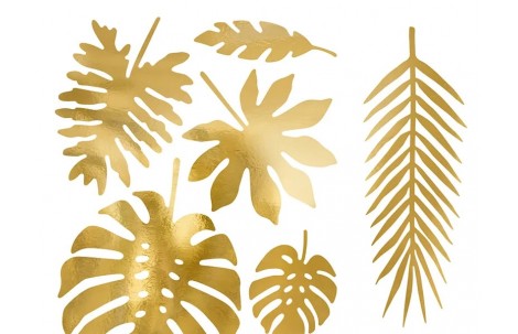 Διακοσμητικά τροπικά φύλλα σε χρυσό