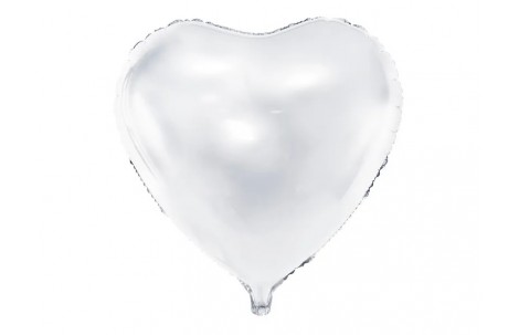 Μπαλόνι Foil σχήμα καρδιά Άσπρο (18in - 45cm)