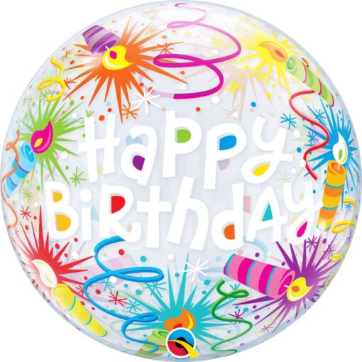 Μπαλόνι Bubble Happy Birthday Lit Candles