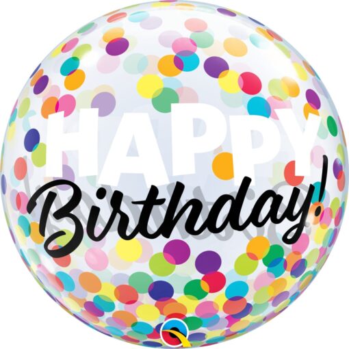 Μπαλόνι Bubble Happy Birthday Colorful Dots