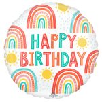 Μπαλόνι Foil Happy Birthday  Retro Rainbow