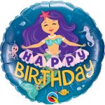 Μπαλόνι foil Happy Birthday γοργόνα