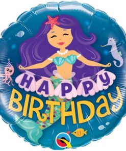 Μπαλόνι foil Happy Birthday γοργόνα