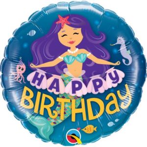 Μπαλόνι foil Happy Birthday γοργόνα