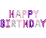 Μπαλόνια ροζ μωβ happy bday1