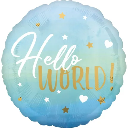 Μπαλόνι Foil Hello World Μπλε