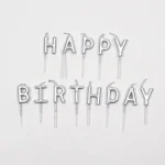 Κεράκια Γενεθλίων Happy Birthday Ασημί