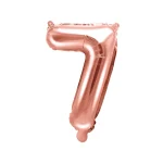 Foil Μπαλόνι Rose Gold Νούμερο '7’, 35cm