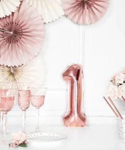 Foil Μπαλόνι Rose Gold Νούμερο ‘1’, 35cm3