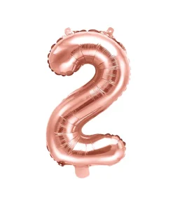 Foil Μπαλόνι Rose Gold Νούμερο ‘2’, 35cm
