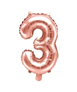 Foil Μπαλόνι Rose Gold Νούμερο ‘3’, 35cm
