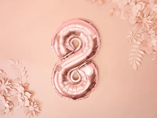 Foil Μπαλόνι Rose Gold Νούμερο ‘8’, 35cm - Image 2