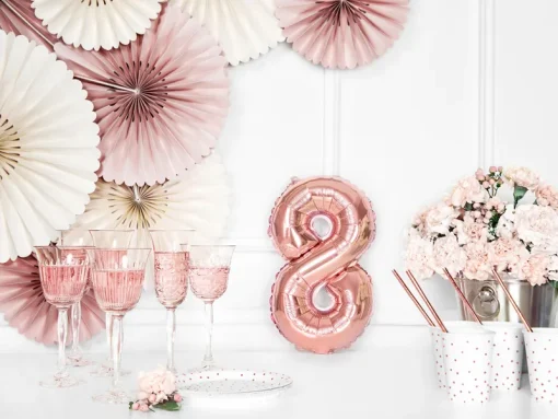 Foil Μπαλόνι Rose Gold Νούμερο ‘8’, 35cm - Image 3