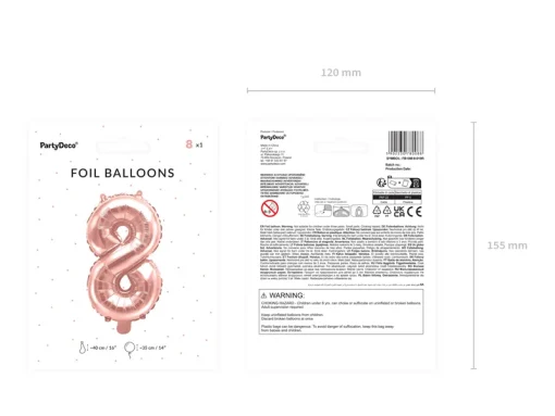 Foil Μπαλόνι Rose Gold Νούμερο ‘8’, 35cm4