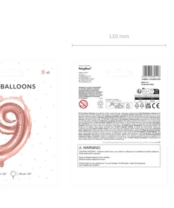 Foil Μπαλόνι Rose Gold Νούμερο ‘9’, 35cm4