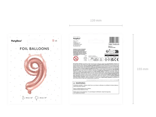 Foil Μπαλόνι Rose Gold Νούμερο ‘9’, 35cm4