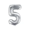 Foil Μπαλόνι Ασημένιο Νούμερο ‘5’