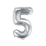Foil Μπαλόνι Ασημένιο Νούμερο ‘5’