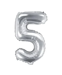 Foil Μπαλόνι Ασημένιο Νούμερο ‘5’