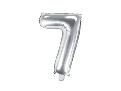 Foil Μπαλόνι Ασημένιο Νούμερο ‘7’, 35cm