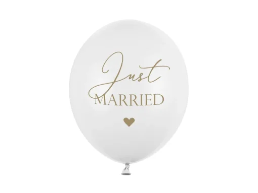 Μπαλόνι Latex 12'' Just Married Pastel White