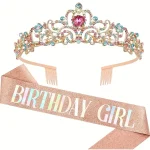 Τιάρα Με Στρας και Κορδέλα ”Birthday Princess” Πολύχρωμο