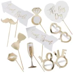 Gold Wedding Photo Booth Props