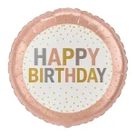 Μπαλόνι Foil Happy Birthday Παστέλ Ροζ (18''/46cm)