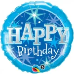 Μπαλόνι Foil Happy Birthday Blue Sparkle (36''/92cm)