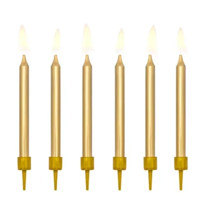 Κεράκια Λεπτά Χρυσά 6cm (6pc.)