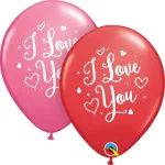 Μπαλόνι Λατέξ 11″ I Love You Hearts Script
