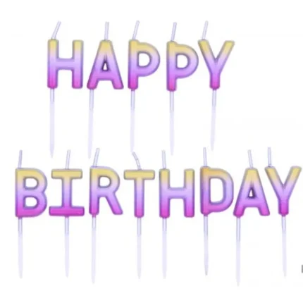 Κεράκια Γενεθλίων Happy Birthday Gold Ombre