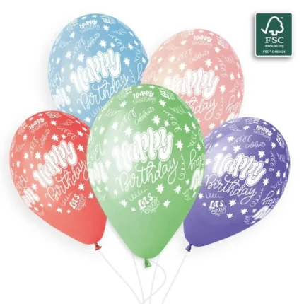 Μπαλόνι Latex “Happy Birthday – Let’s Party” – 13” (Τεμάχιο)