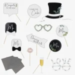 Σετ Photo Booth Props Γάμου με Αυτοκόλλητα – 13 Τεμ.