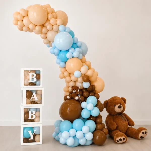 Luxury Organic Balloon Garland | Διακόσμηση με Κύβους BABY