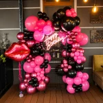 Μπαλονοσύνθεση Birthday Frame με Φωτιζόμενη Επιγραφή και Organic Μπαλόνια