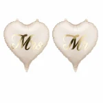 Μπαλόνια Foil Καρδιές Mr and Mrs (18''/45cm)